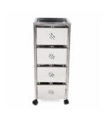 SKB Brand 4 Layer Stainless Steel Boxed Vegetable Rack for kitchen storage Durable 4 tier stainless steel boxed vegetable rack by SKB Brand SKB 4 layer stainless steel rack filled with fresh vegetables and fruits Premium stainless steel mesh boxed basket design of SKB 4 layer vegetable rack Dimensions and structure of SKB 4 layer stainless steel kitchen organizer rack