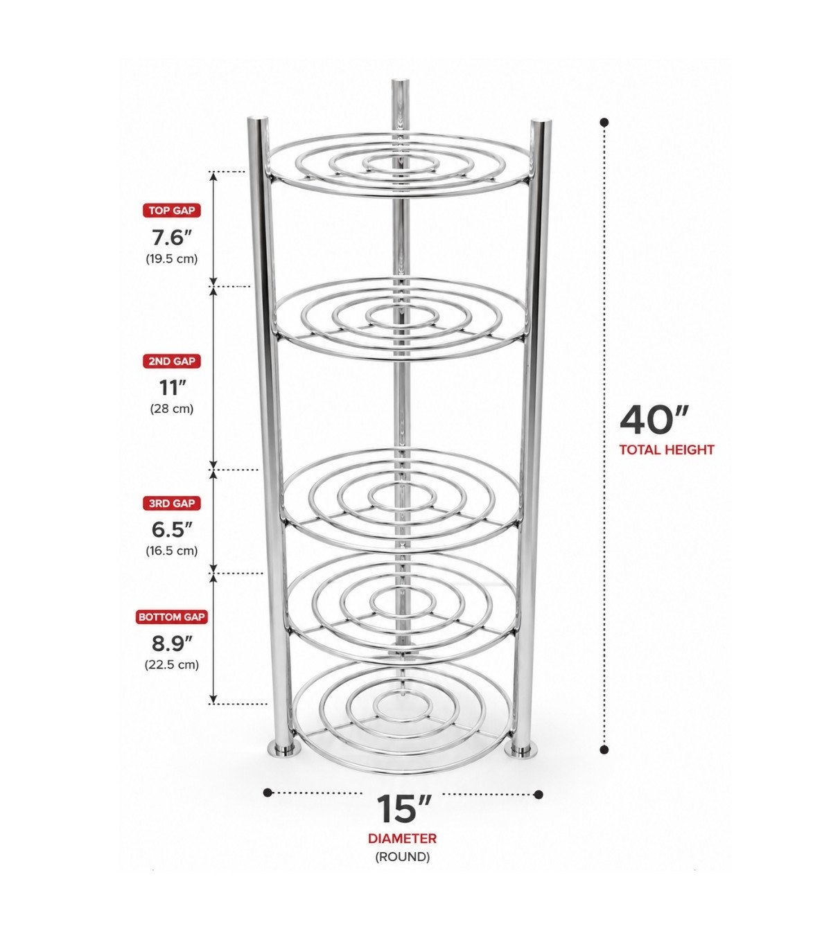 SKB 5 Layer Kitchen Pot Rack Kitchen Pot Rack Bangladesh Kitchen Organizer Rack Stainless Steel Pot Rack Cookware Storage Rack Kitchen Storage Organizer
