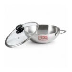 Stainless Steel 3 Layer Wok With Glass Lid