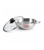Stainless Steel 3 Layer Wok With Glass Lid