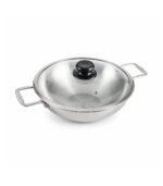Stainless Steel 3 Layer Wok With Glass Lid – SUS 304 Food Grade Cooking Pan - Image 3