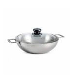 Stainless Steel 3 Layer Wok With Glass Lid – SUS 304 Food Grade Cooking Pan - Image 2