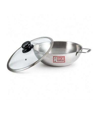 Stainless Steel 3 Layer Wok With Glass Lid